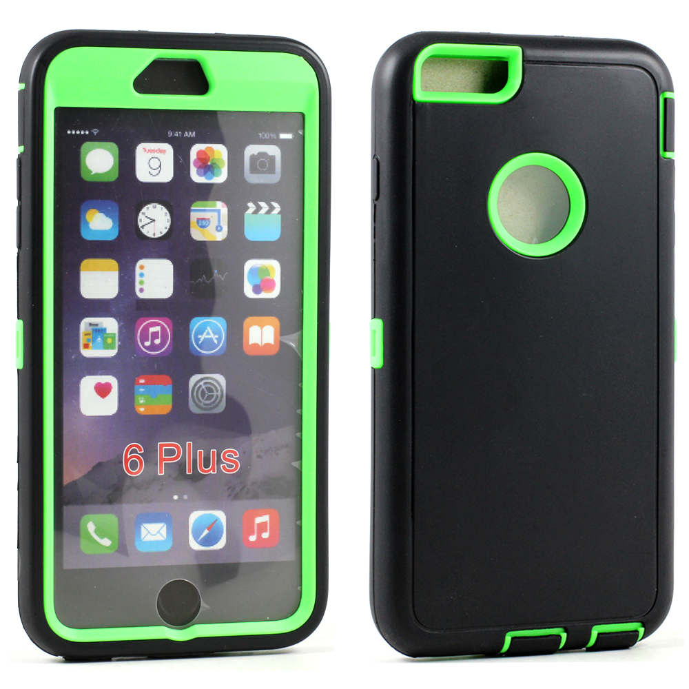 Wholesale Apple iPhone 6 Plus 5.5 Armor Defender Case (Black Green)